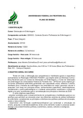 Contexto Social e Profissional da Enfermagem II