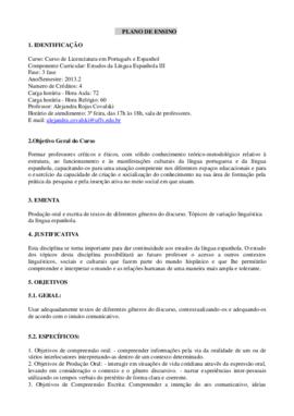 Estudos da Língua Espanhola III