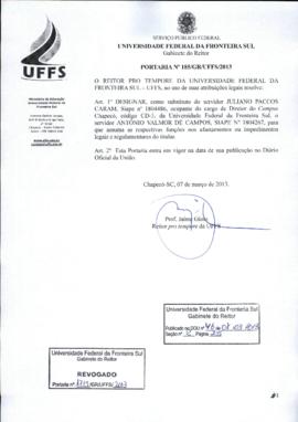 Portaria 185-GR-2013