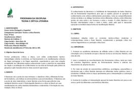 Teoria e Crítica Literária