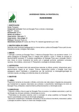 Ensino de Educação Física: Conteúdo e Metodologia