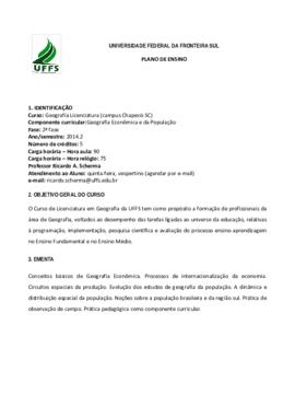Geografia Econômica e da População