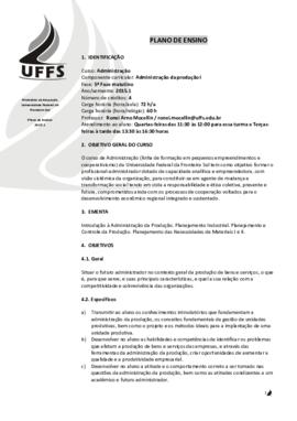 Administração da Produção I
