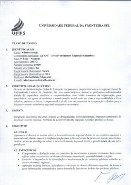 Desenvolvimento Regional (Optativo)