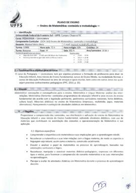 Ensino de Matemática - Conteúdo e Metodologia