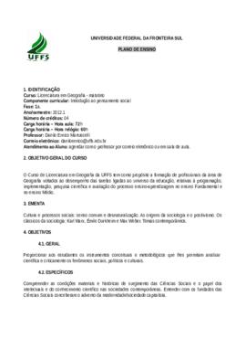 Introdução ao Pensamento Social