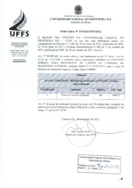 Portaria 215-GR-2012