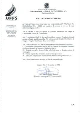 Portaria 039-GR-2012