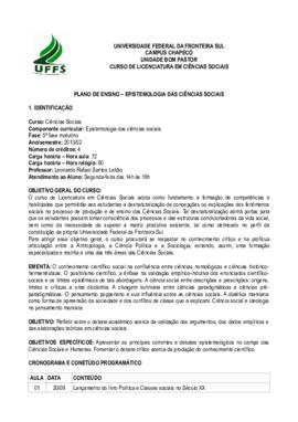 Epistemologia das Ciências Sociais