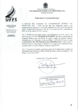 Portaria 323-GR-2012