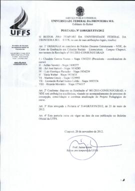 Portaria 1108-GR-2012