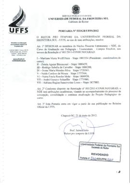 Portaria 533-GR-2012