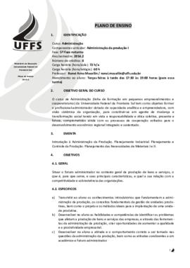 Administração da Produção I