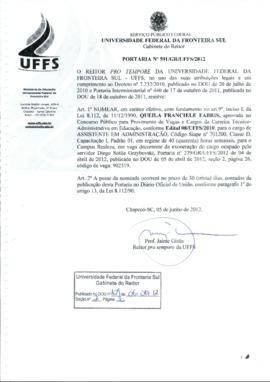 Portaria 591-GR-2012