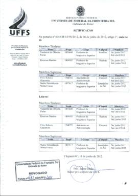 Portaria 605-GR-2012 Retificação