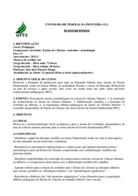Ensino de Ciências - Conteúdo e Metodologia