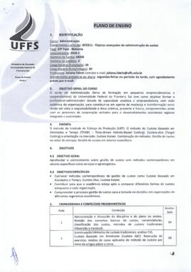 Tópicos Avançados de Administração de Custos