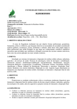 Tratamento de Resíduos Sólidos
