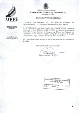 Portaria 931-GR-2012