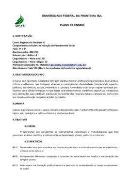 Introdução ao Pensamento Social