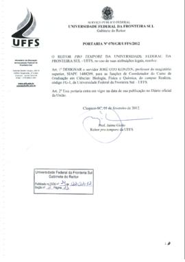 Portaria 070-GR-2012