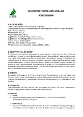 Fundamentos Teórico-Metodológicos do Ensino da Língua Portuguesa