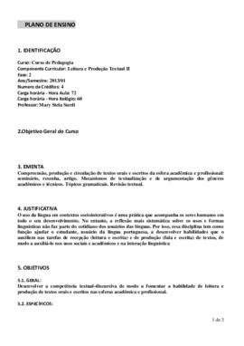 Leitura e Produção Textual II