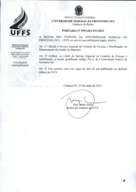 Portaria 599-GR-2013