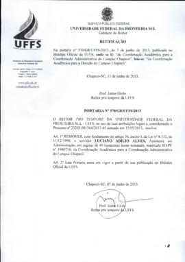 Portaria 570-GR-2013 Retificação