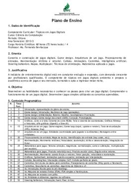Tópicos em Jogos Digitais