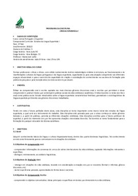 Estudos da Língua Espanhola I
