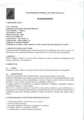 Filosofia Política II