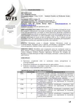 Seminário Temático em Movimentos Sociais