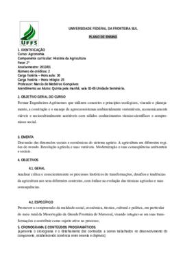 História da Agricultura