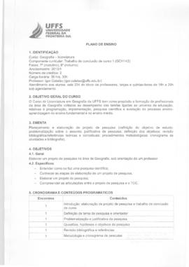 Trabalho de Conclusão de Curso I