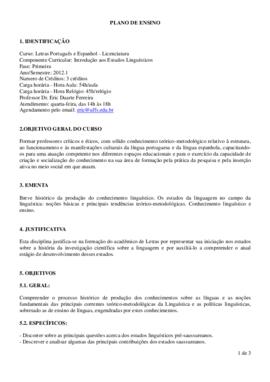 Introdução aos Estudos Linguísticos