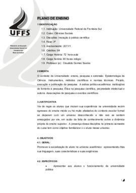 Iniciação à Prática Científica