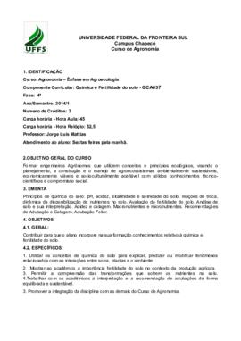 Química e Fertilidade do Solo