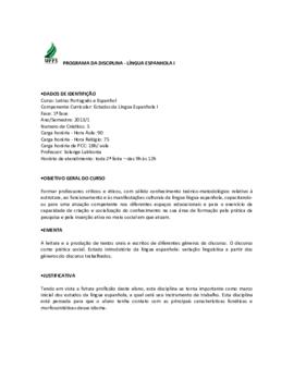 Estudos da Língua Espanhola I