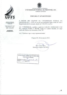 Portaria 447-GR-2012