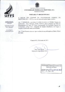 Portaria 400-GR-2013