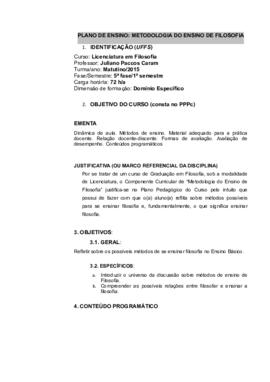 Metodologia do Ensino de Filosofia