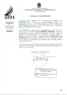 Portaria 329-GR-2012