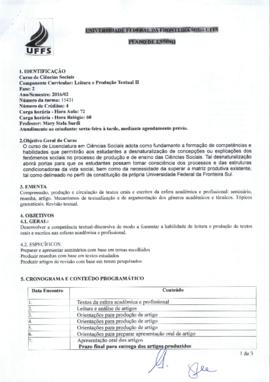 Leitura e Produção Textual II