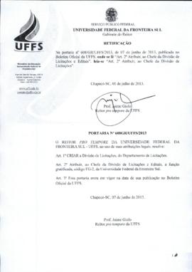Portaria 608-GR-2013 Retificação