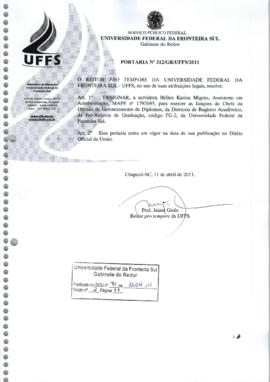 Portaria 312-GR-2011