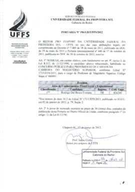 Portaria 196-GR-2012