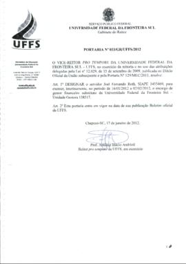 Portaria 033-GR-2012