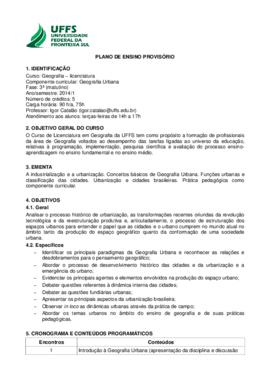 Geografia Urbana