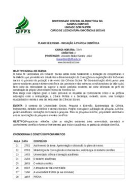 Iniciação à Prática Científica